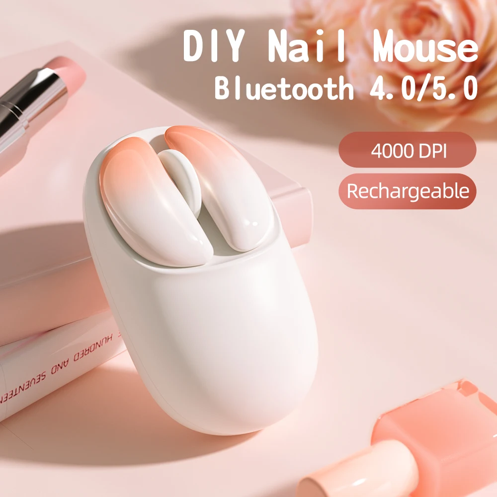 Souris sans fil aste 4000 ug I, Bluetooth Silence Girls, souris magnétique à ongles, optique USB C, portable, souris d'ordinateur mignonne, 2.4G