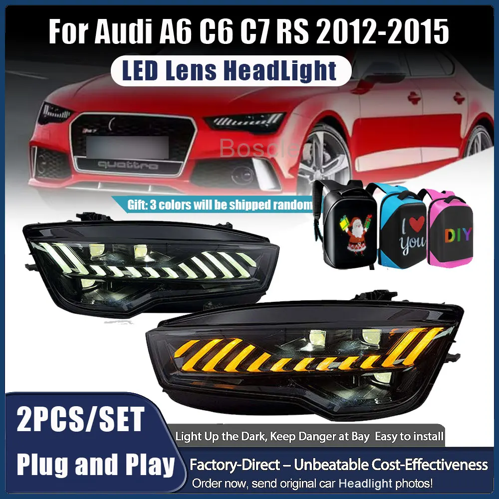 

Автозапчасти для фар A6 C7 2012-2015 гг. Фари A7 Design RS6 Стайлинг Светодиодные дневные фары Двойной проектор DRL Автомобильные аксессуары