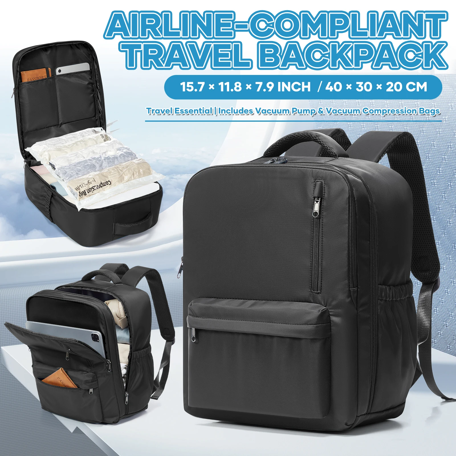 

Сумка для хранения одежды, рюкзак Ryanair 40x30x20, вакуумный компрессионный мешок для хранения вещей, рюкзак для личных вещей, дорожные сумки