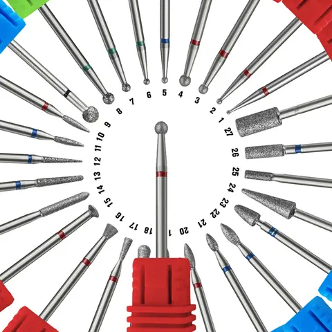 Nail Sanding Cap Milling Cutters Ceramics Diamond Cutters Nail Drill Bit Cuticle Clean Tools Nail File Grinding Head Accessories