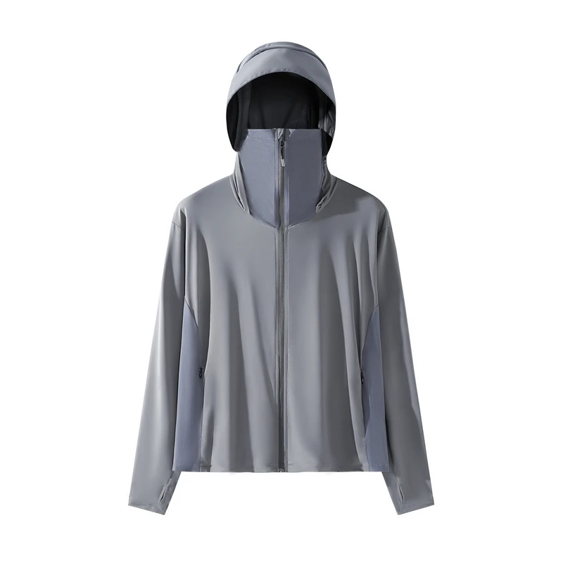 UPF50+Sunscreen Clothing Summer New Solid Color Detachable brim Outdoor Adventure Hooded windbreaker Couple Sunscreen Jacket