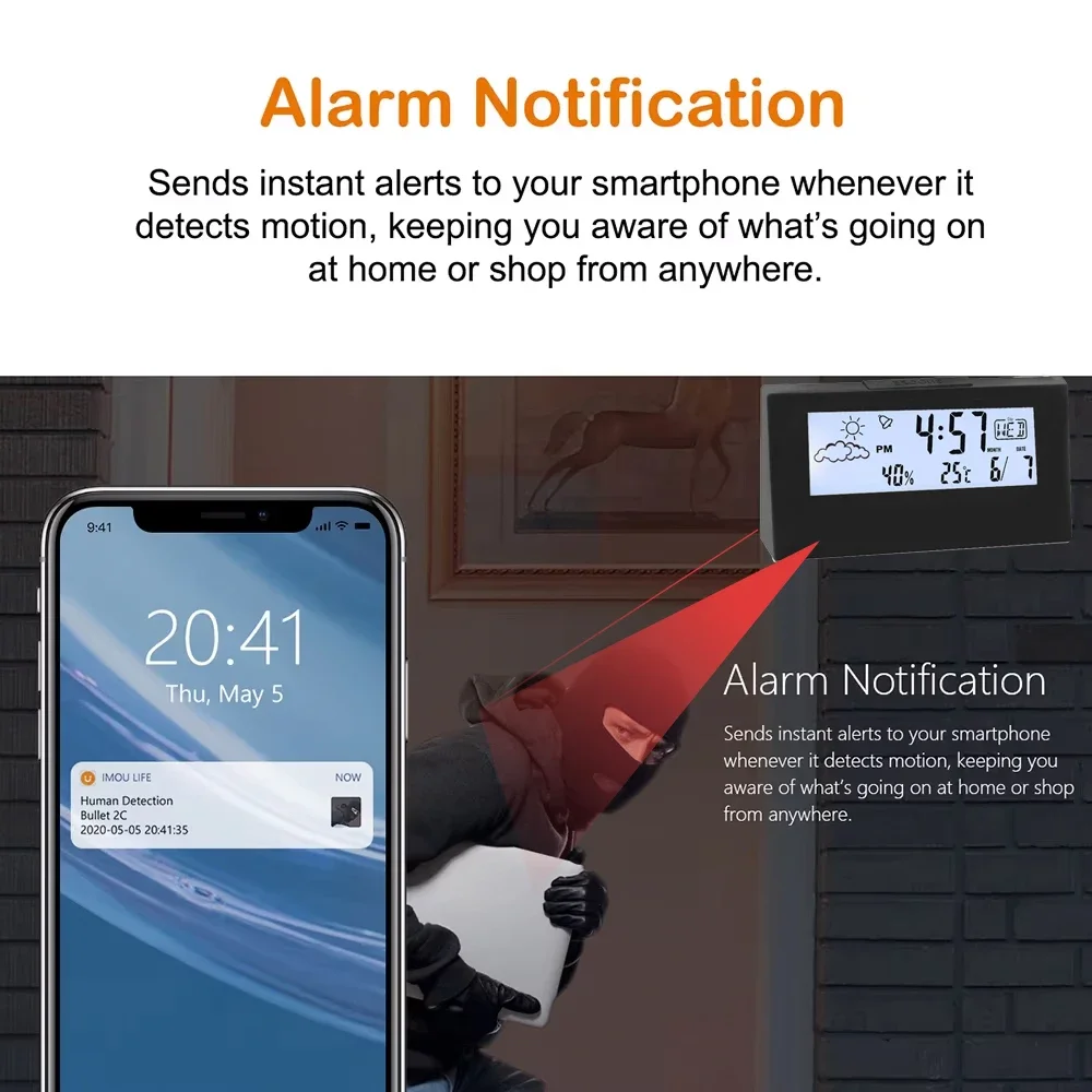 Brand New 4KHD Mini Clock Camera, Supporting Remote Viewing, Motion Detection, Loop Recording, and Home Nanny Style Mini Camera view 3