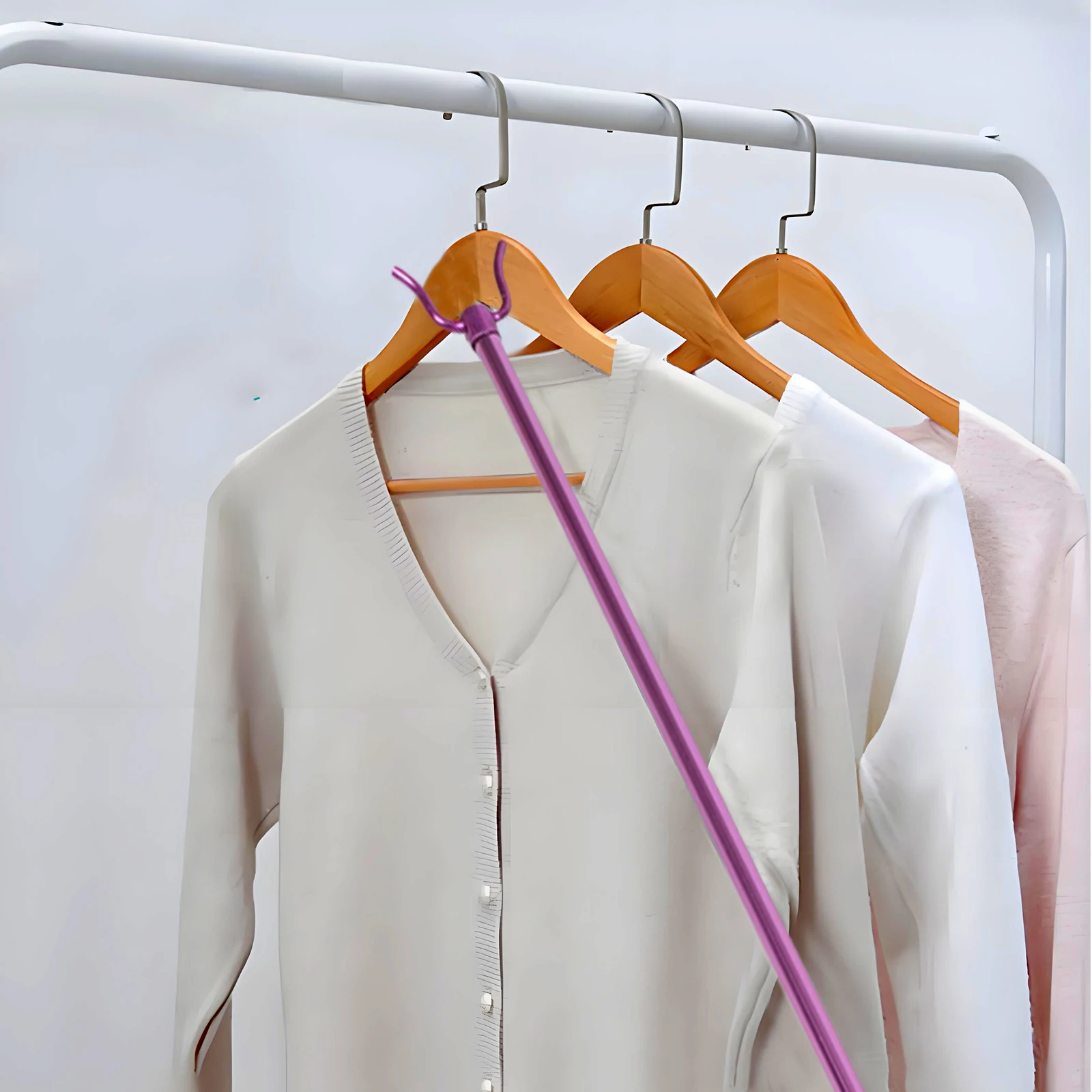 

Telescoping Clothes Rod Adjustable Aluminum Alloy Drying Pole For Closet Wardrobe Balcony Household Space Saving Sturdy