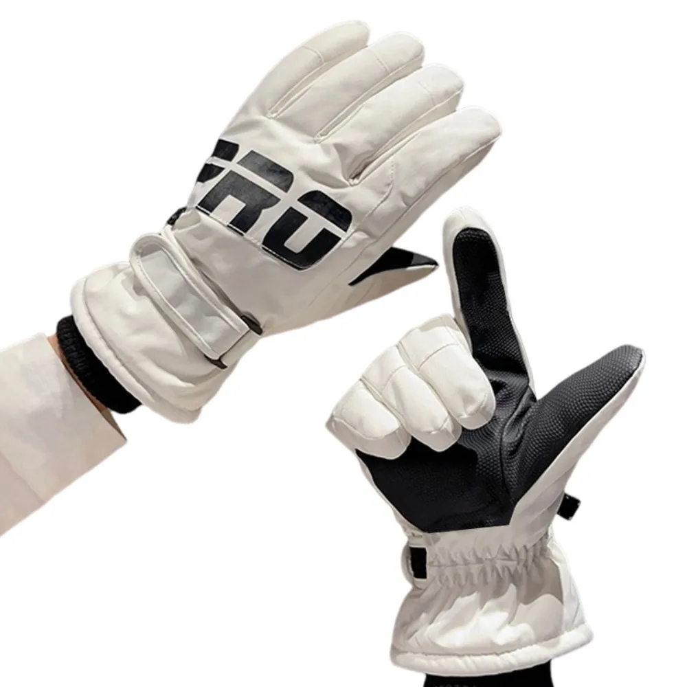 Protective Gears Full Finger Skiing Gloves Plush Waterproof Snow Gloves Thick Windproof Winter Warm Gloves Riding