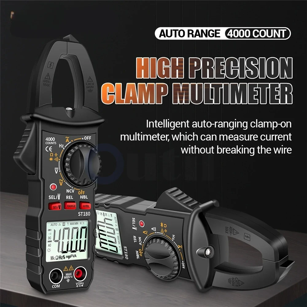 

ANENG Voltage Tester Car Amp Hz Capacitance NCV Ohm Tester ST180 Clamp Meter Multimeter 4000 Counts Digital AC Current Ammeter