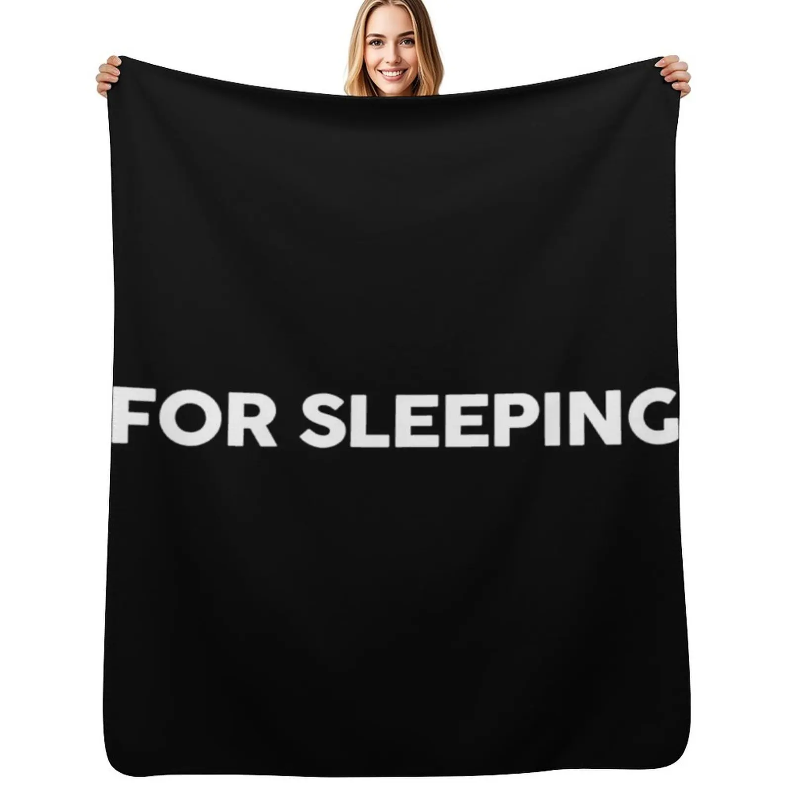 

FOR SLEEPING - WHITE Throw Blanket Soft Home Decor Blanket for Couch Bedroom