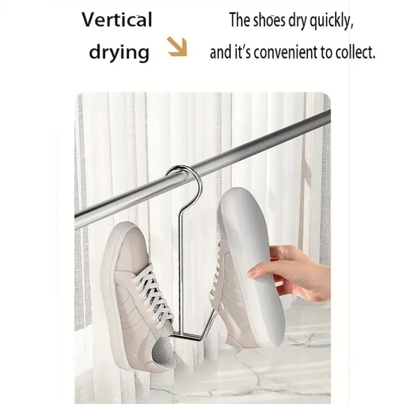 1/3/5 Stück langlebiger Edelstahl-Schuhregal-Aufhänger, platzsparender Metall-Aufbewahrungshaken für Mäntel, Hüte, Hausschuhe, perfekt für den Innenbereich – Detail 8
