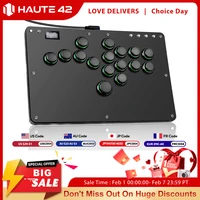 Controlador Hitbox sin palanca con borde de botón Haute42 R16, controlador de palo Arcade sin pegatinas para PC/PS4/PS5/Steam Hitbox Fightstick