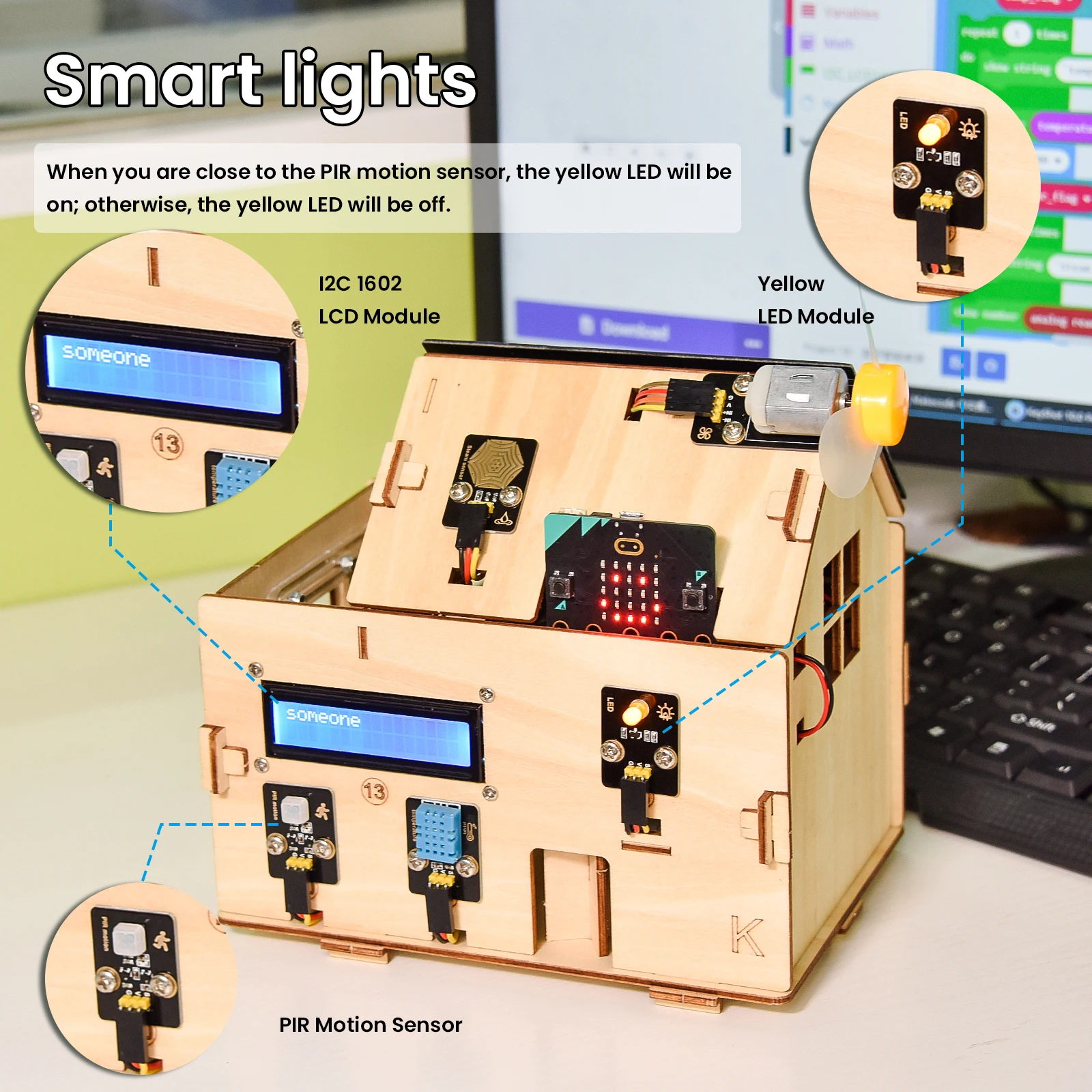 Kidsbits keyestudio microbit v2 starter kit casa inteligente v2 para bbc micro:bit starter kit diy stem python & makecode diy