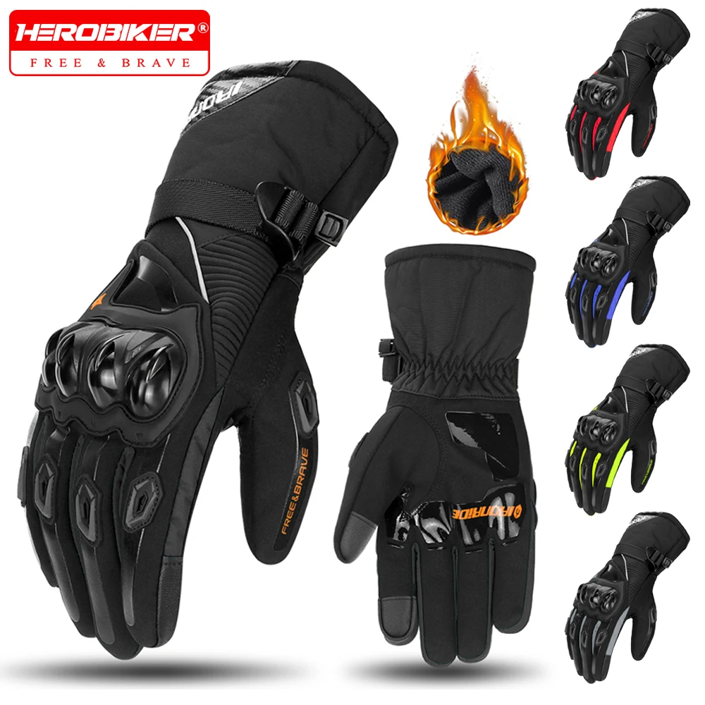 

Motorcycle Gloves Winter Windproof And Warm Off-road Motorcycle Riding Gloves Anti Fall Touch Screen Full Finger Sports Gloves