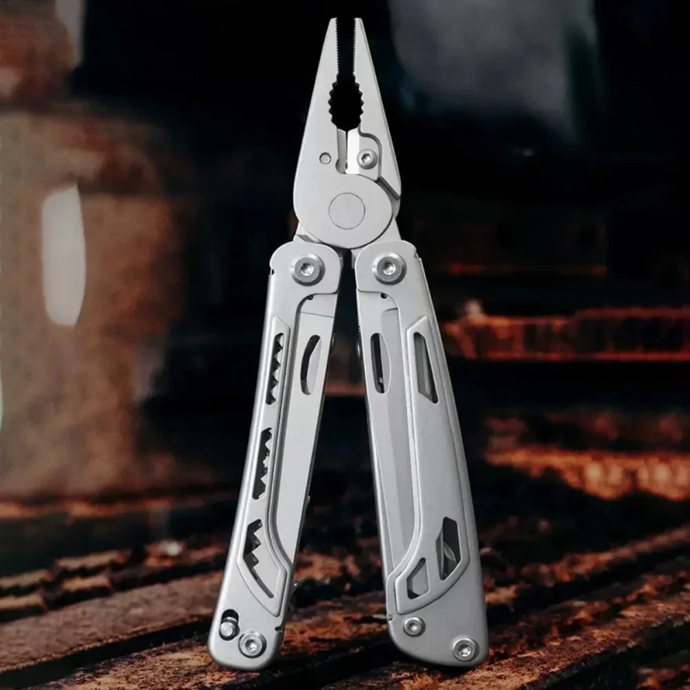 Outdoor Camping Survival Tool Accessories 15 in 1 Multifunctional Folding Knife Professional Pliers Scissors Fishing Craft Tools