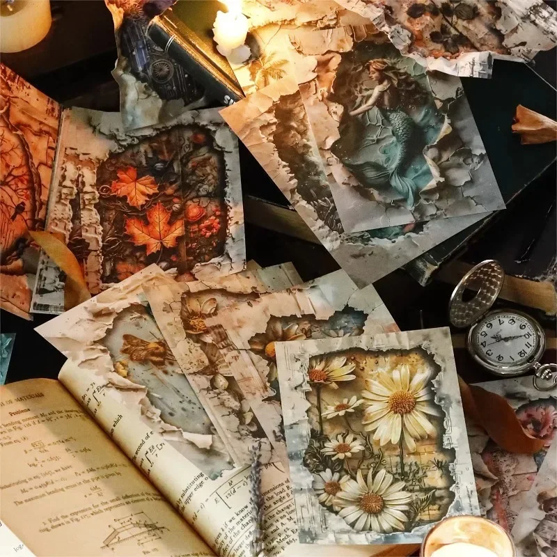 30Pcs Broken Wonder Series Supplies Dream Theme Artistic Journal DIY Decoration Collage Paper Cute Decoration