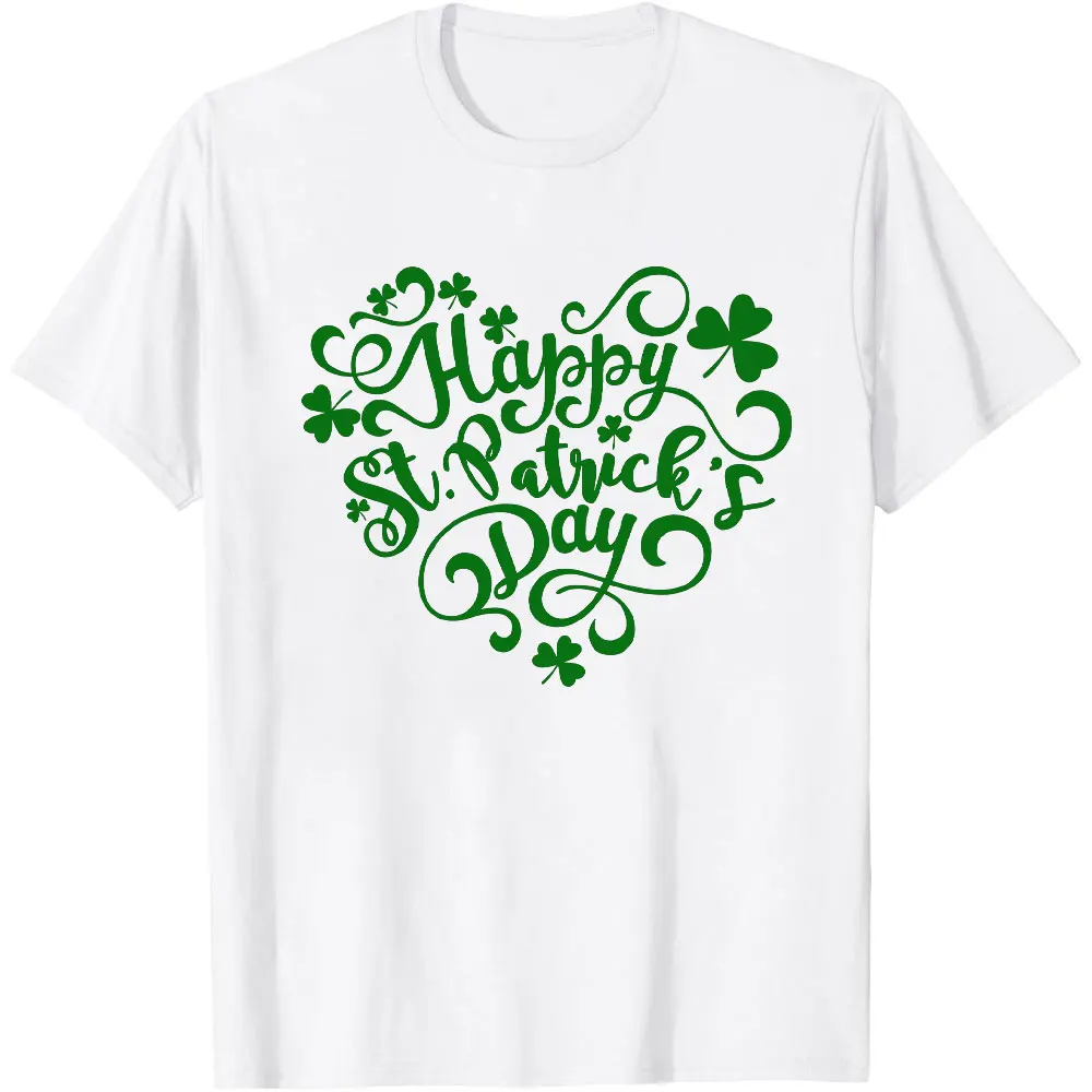 2024 Happy St Patricks Day Shirt Saint Patrick\'s Day Love Heart T-Shirt Summer Tops