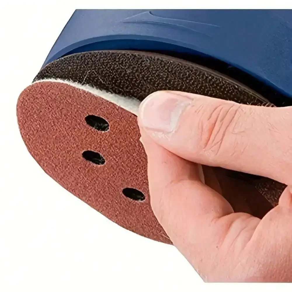 Disques abrasifs en oxyde d'aluminium 5 pouces - grain 80 avec support à crochet et boucle pour meuleuses à air