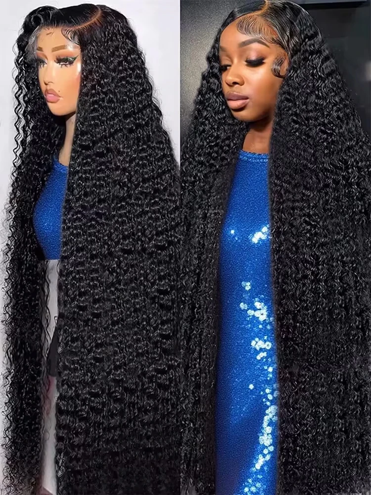 40 46 pollici onda d'acqua parrucca anteriore in pizzo allentato onda profonda 13x4 13x6 hd frontale in pizzo 360 ricci parrucche dei capelli umani per le donne 300% densità