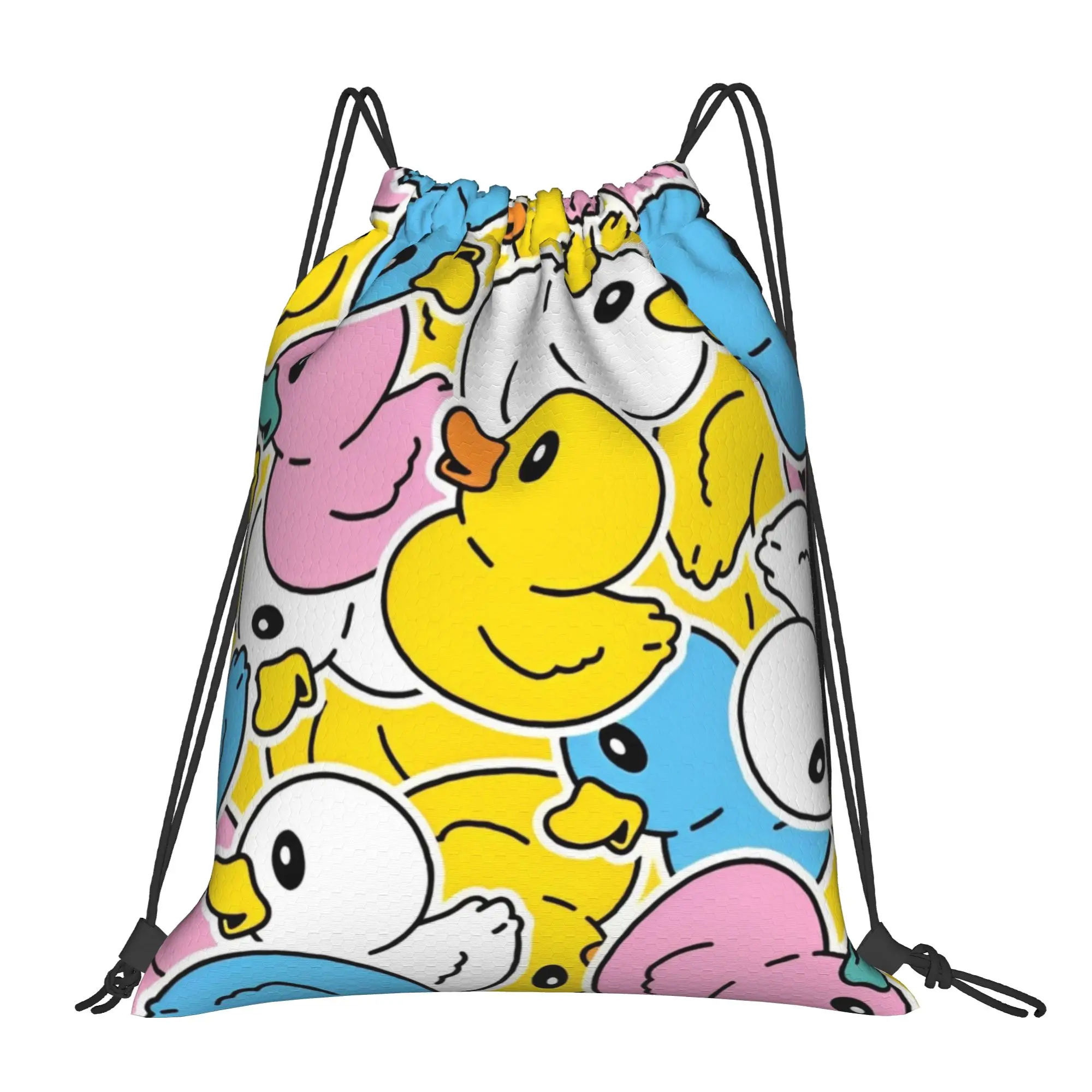 Kawaii Yellow Duck Bag Drawstring Backpack Sports Gym Sackpack Water Resistant  String Bag for Cycling 36cm (W) x 43cm (H)