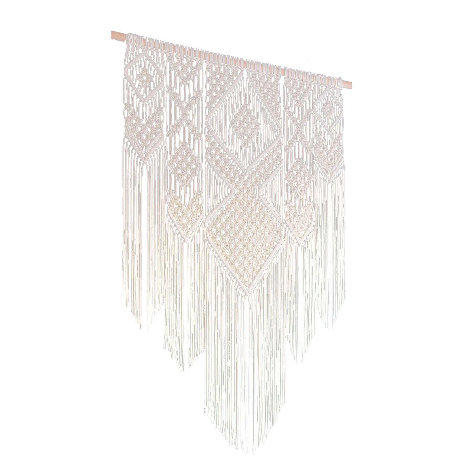 Macrame Wall Dropping Tapestry Geometric Decor Large Scale Wall Art Wall Hangings Geometric Décor Bohemian Yarn Tapestry 39x43