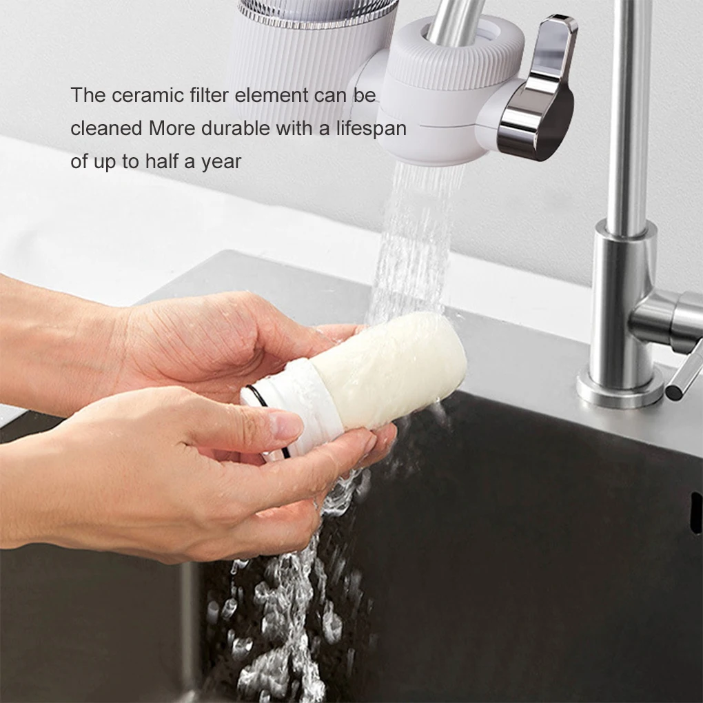4PCS Universal Tap Filter Purifier Kitchen Tap Filter Household Ceramic Water Purifier Faucet Water Filter Activated Filtration