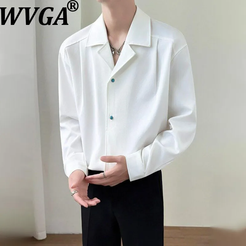 

Мужская модная рубашка с длинным рукавом WVGA 2026: новинка весенней коллекции, трендовый уличный стиль, нишевый дизайн, повседневный кэжуал, отложной воротник, модный топ Ins W20514