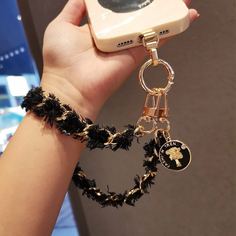 

Universal Pendant Mobile Phone Strap Metal Chain Anti Loss Cell Phone Chain Pearl Short Mobile Phone Lanyard New Year Gift