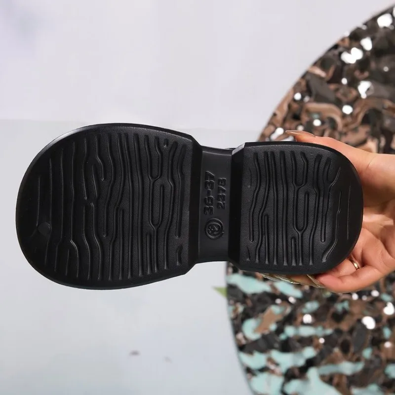 Solid Outside Basic Rubber Slippers for Women 2024New Hot Sale Summer Fashion High Heel Ladies Shoes Baotou EVA Women's Slippers image 6
