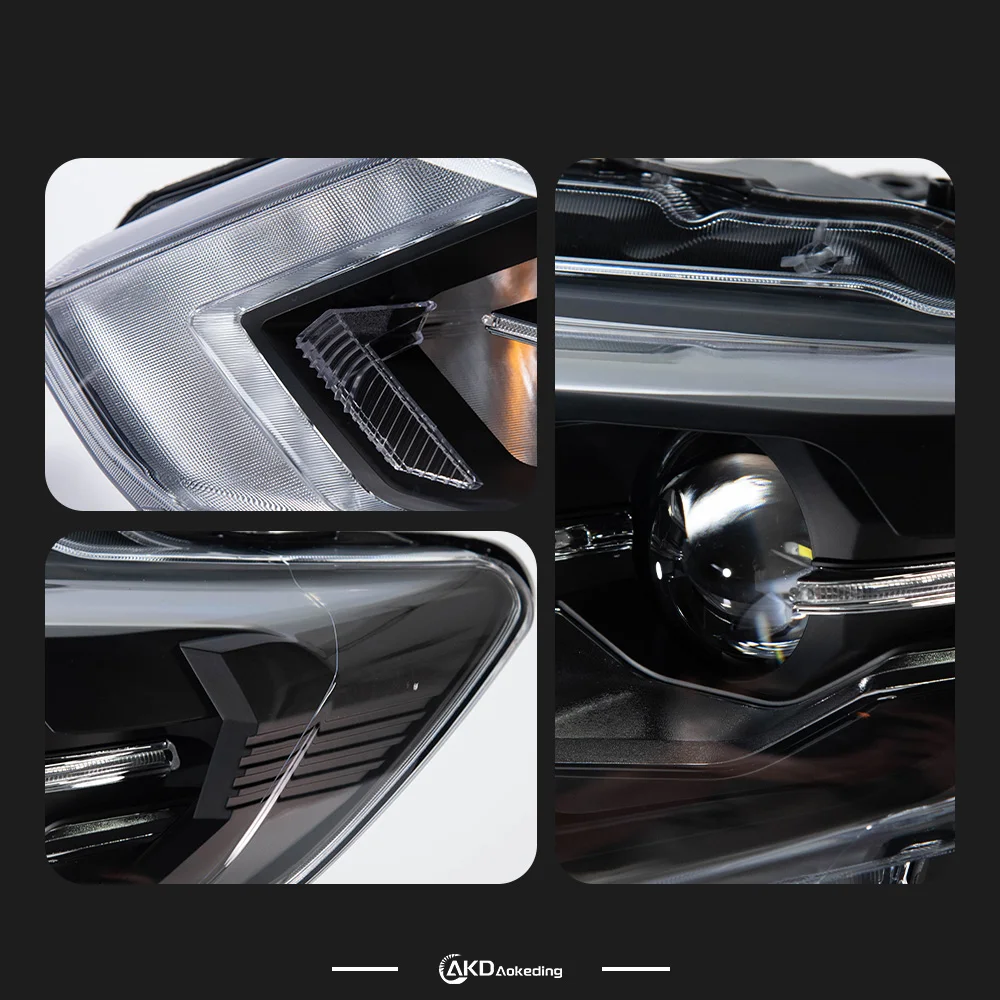 2 قطعة المصابيح الأمامية لنيسان X-trail 2017-2020 LED DRL العارض عدسة الديناميكية اكسسوارات السيارات #5