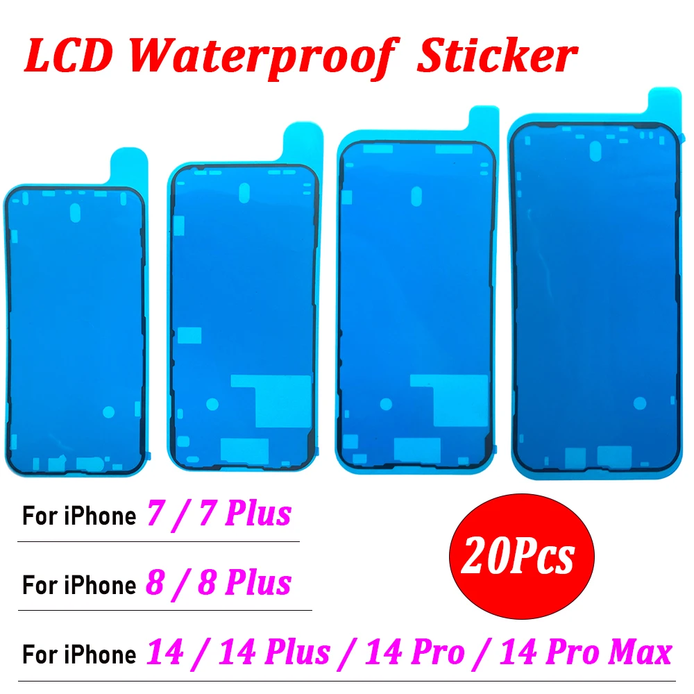 20Pcs，NEW Waterproof Adhesive Sticker LCD Display Bezel Seal Glue Tape For iPhone 7 / 7 Plus / 8 / 8 Plus / 14 Pro Max / 15 Plus