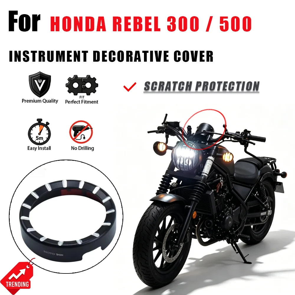For Honda CM300500 modified instrument decorative cover metal frame protective shell code bezel protective cover