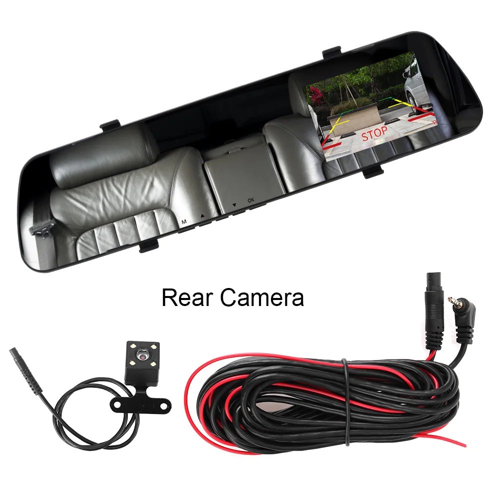 Rear View Dual Lens 1080P&480P Auto Accessories Mirror Dashcam Car DVR Dash Camera 4.3 Inch Full HD Cycle Recording