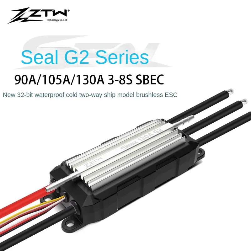 ZTW Seal G2 Upgraded 90A/105A/130A 3-8S Built-in SBEC Waterproof Cold Two-way Boat Model ESC