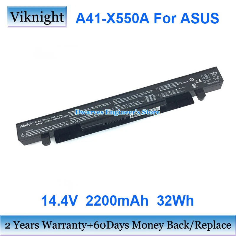 4 Cells A41-X550A Battery for Asus X550C X450 X450C X452 X550A X550B X550D X550V 450VE F450V F450VB F450VC F550 14.4V 2600mAh