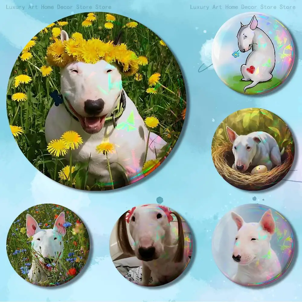 

B-Bull T-Terrier Dog Funny Custom Badges 75mm 44mm 25mm Brooch Backpack Hat Enamel Pins Accessories Toys Gifts
