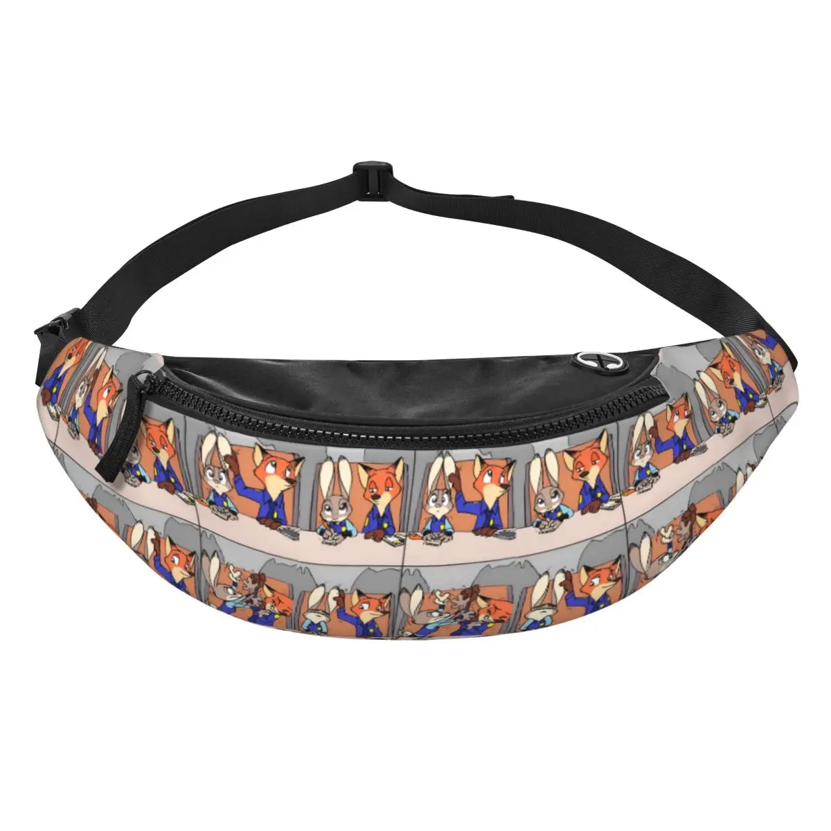 

Custom Fashion Z-Zootopia Wallpaper Fanny Pack for Travel Hiking Men Women Cute Cartoon Crossbody Waist Bag Phone Money Pouch