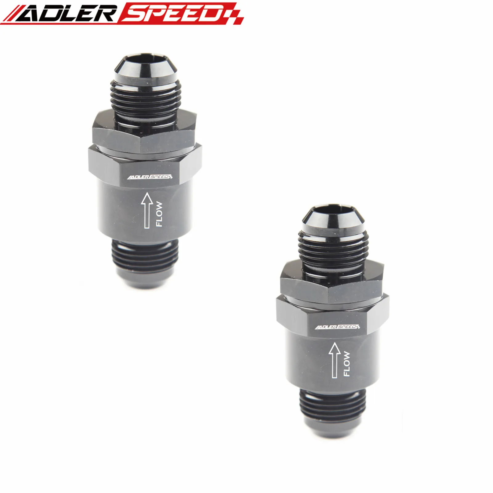 

2pcs AN10 -10AN Non Return One Way Check Valve Fuel EFI Fitting Adapter Black