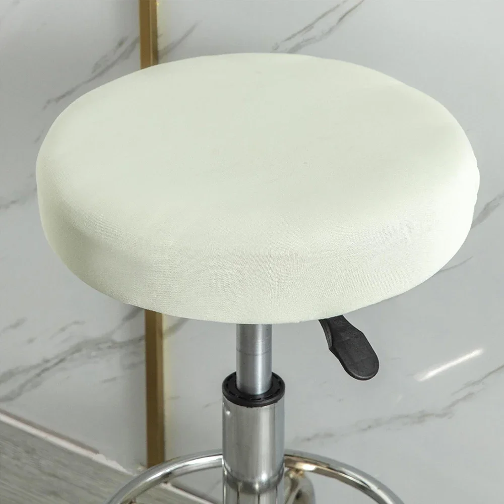 Round Chair Cover  Dining Chair Dustproof Elastic Seat Protector  Solid Color Removeable  Chair Slipcover  Supplies