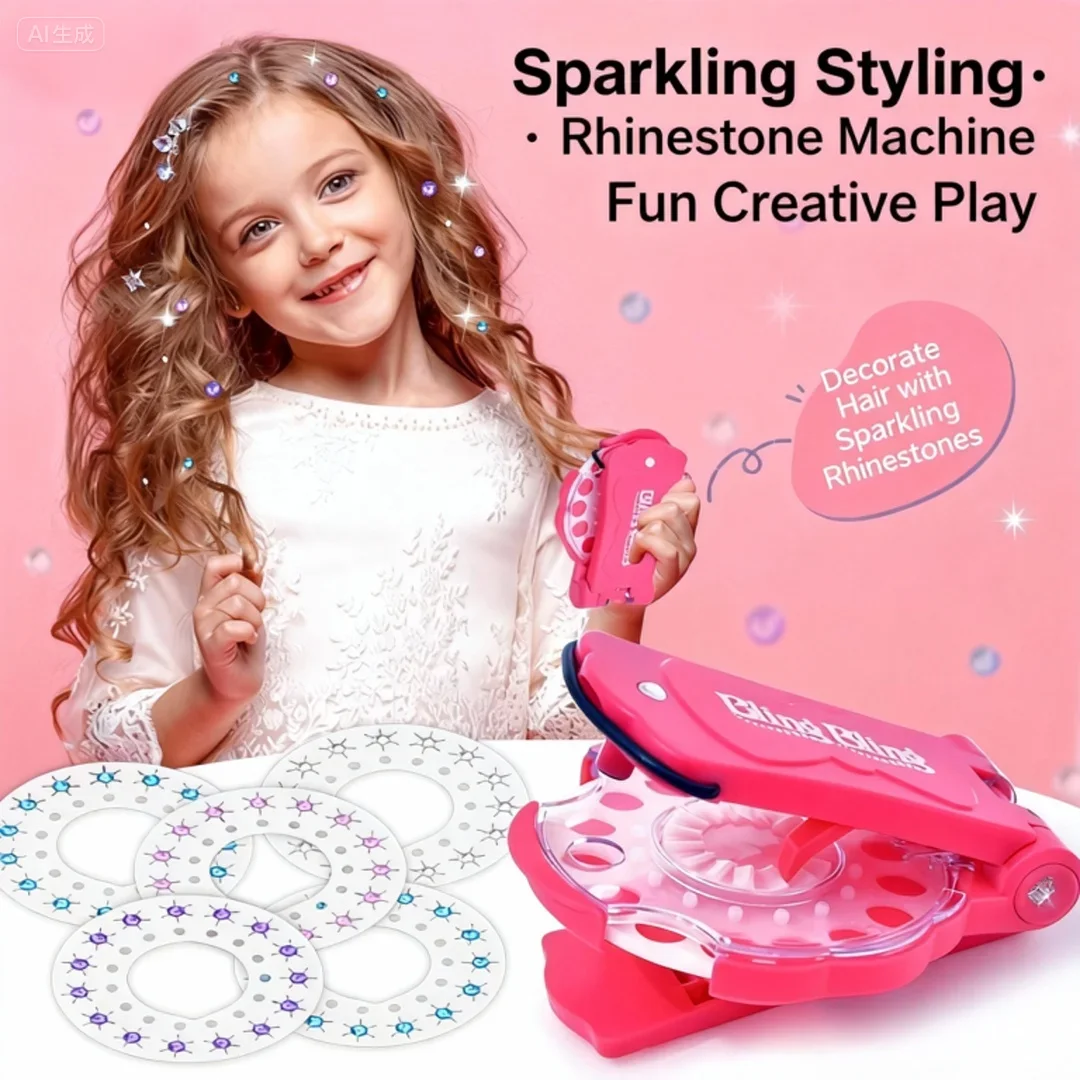 

DIY Nail Diamond Hair Beauty & Fashion Makeup Girl Hair Tool Beads Sticker Doll Pretend Play Toy Girl Dressing Birthday Gift