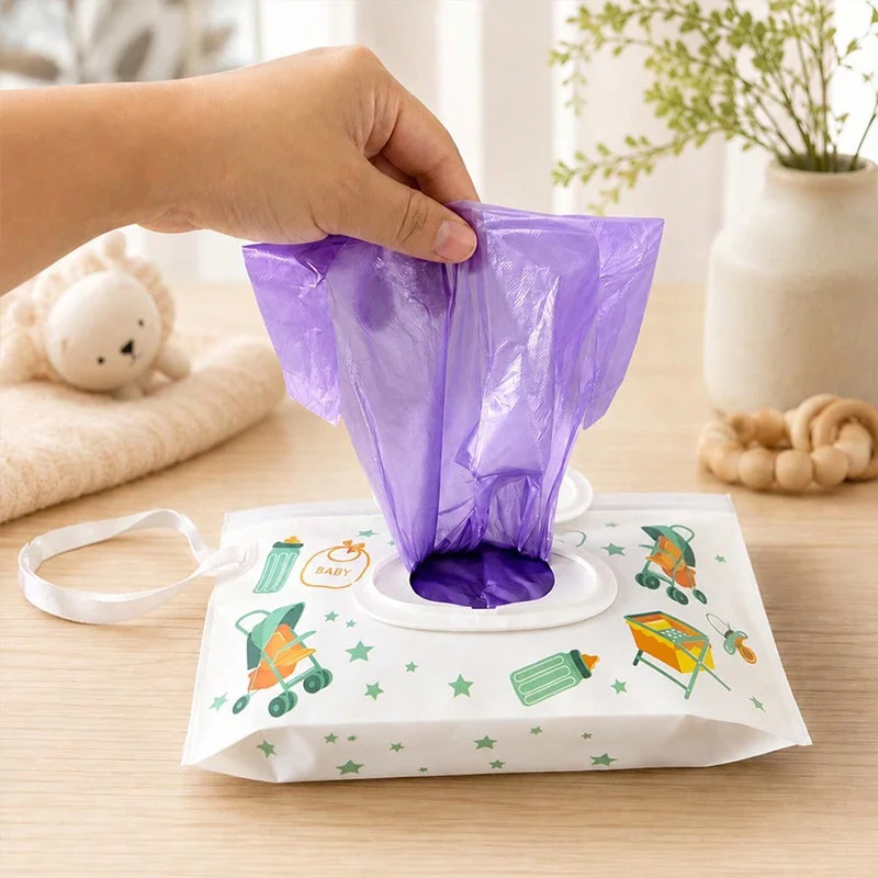 100PCS Count Baby Disposable Diaper Bags Scented Diaper Sacks with Tie Handle Disposal Trash Sacks Baby Poop Waste Bag
