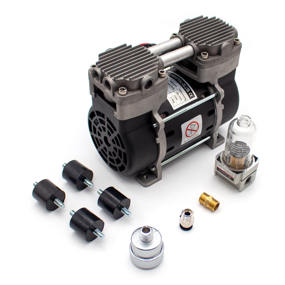 

AC 220V Portable Two Piston Oilless Vacuum Pump Electric Air Compressor Pump Head Low Noise G1/4 130W 36L/MIN VN-40