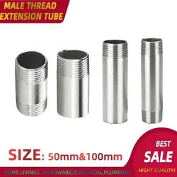 304 Stainless Steel BSPT Male Thread Extension Tube Pipe Fitting Water Pipe Adapter 1/8