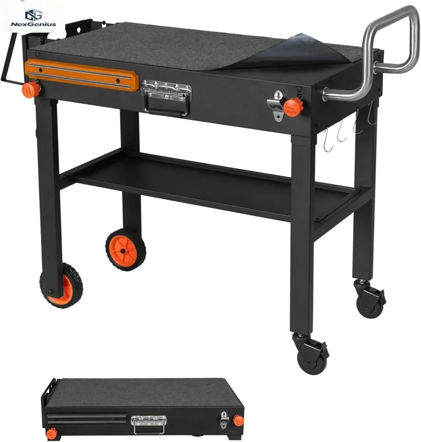 Grill Table For Blackstone Griddle 22 and 17 Inch, Grill Carts Outdoor With Wheels, Used for Weber And Ninja, Foldable Quickly B