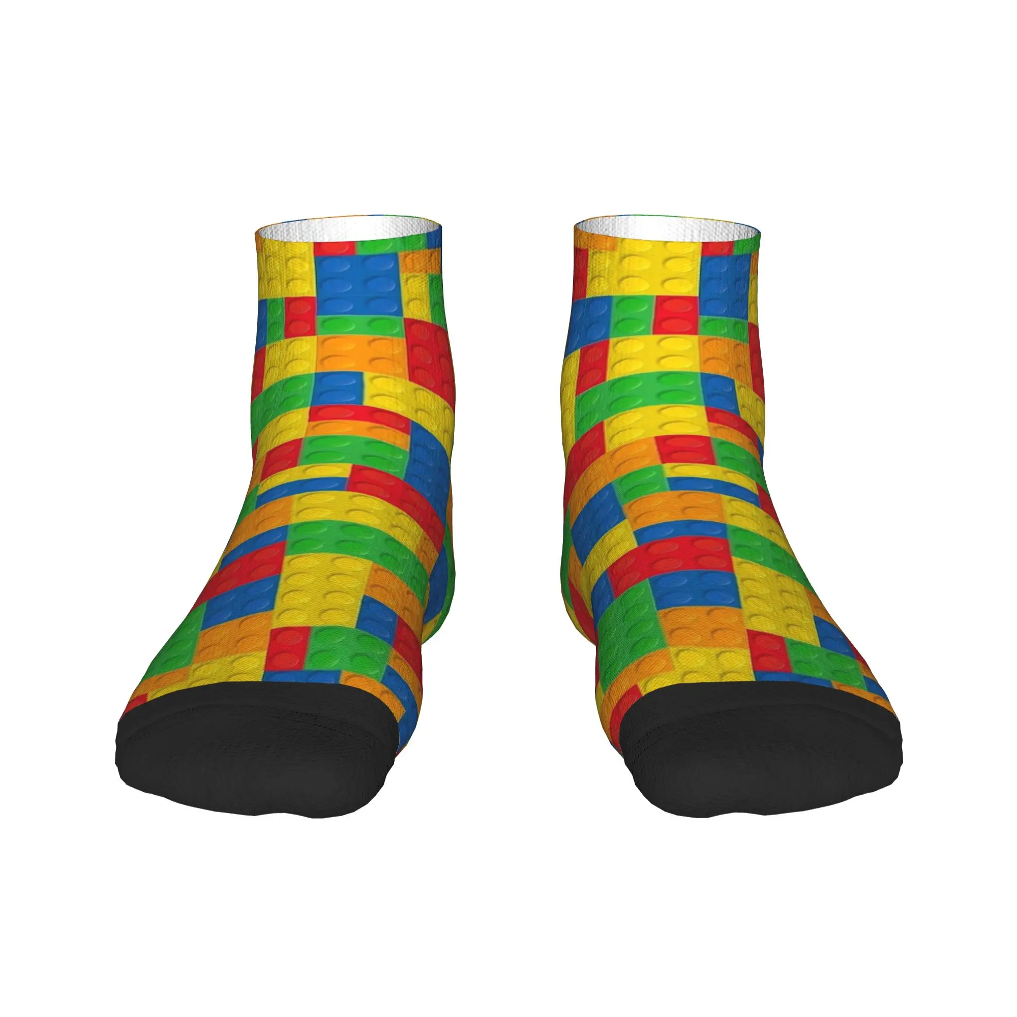 Colorful Building Blocks Toys Socks Harajuku Ankle Socks Summer Anti Couple Soft Breathable Pattern Outdoor Sports Casual Sock