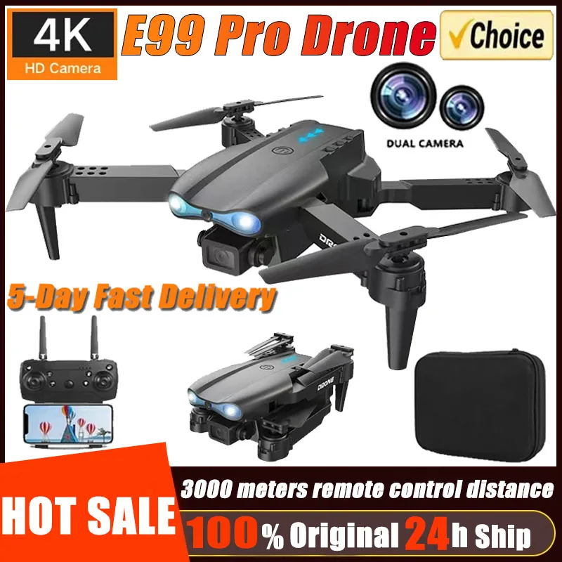 New E99Pro RC Drone 4K Professinal With Wide Angle Dual HD Camera Foldable RC Helicopter 5G WIFI FPV Height Hold Apron Sell