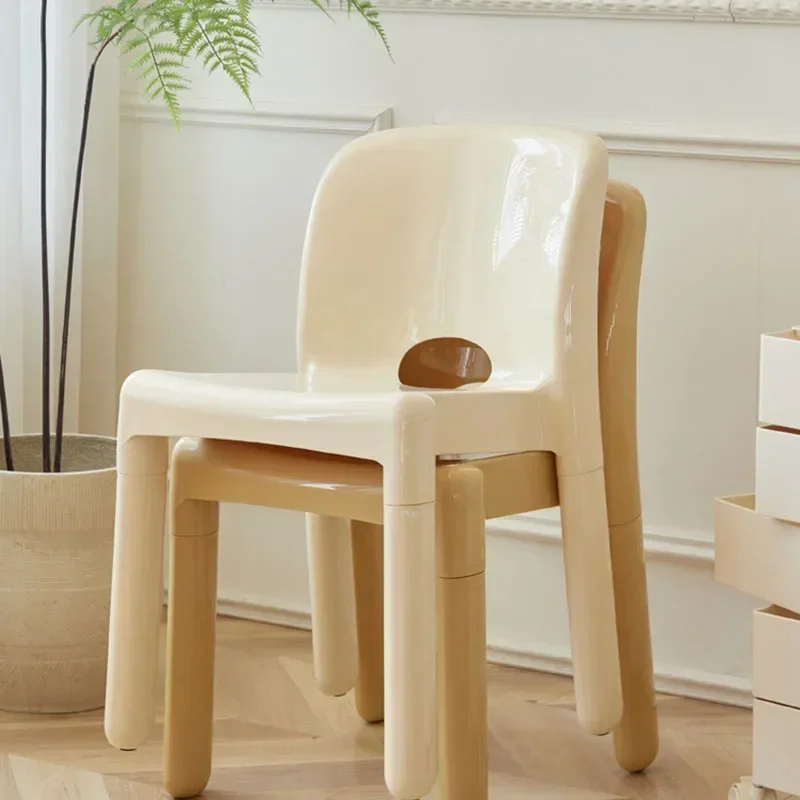 Comfortable Plastic Dining Chairs Modren Aesthetic Black Chair Waterproof Ergonomic Meubles Home Furniture