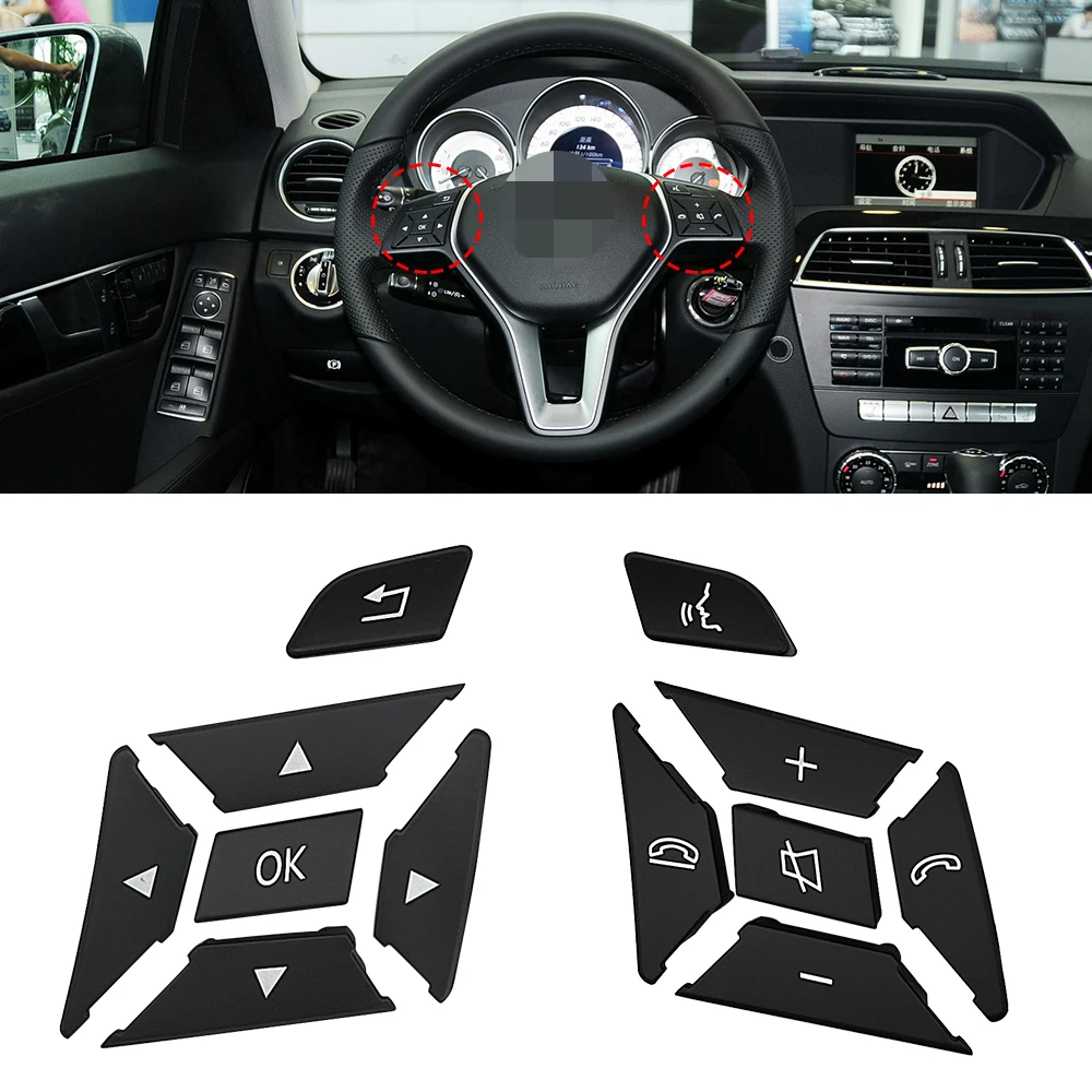 For Mercedes W204 X204 W212 Car Steering Wheel Control Buttons Cover For Benz C GLK E Class C200 E260 GLK300 2185400162