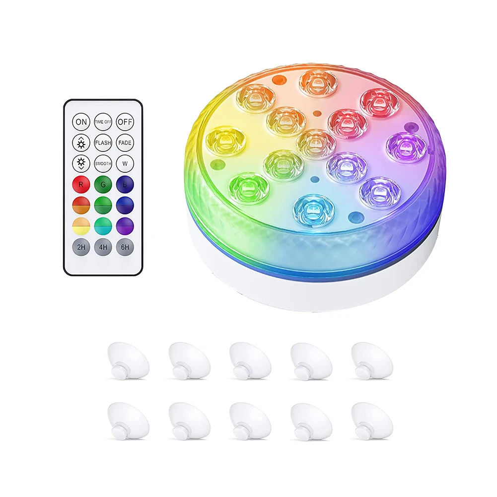 Pool Floating Light 13LED Waterproof Underwater Lamp Colorful Night Lamp with Remote Control for Pool Pond Bath