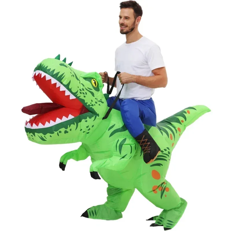 

New T-Rex Sinosaur Cosplay Flatable Suits Mascot Funny Party Animal Christmas Halloween Suits Dress for Adult Kids R
