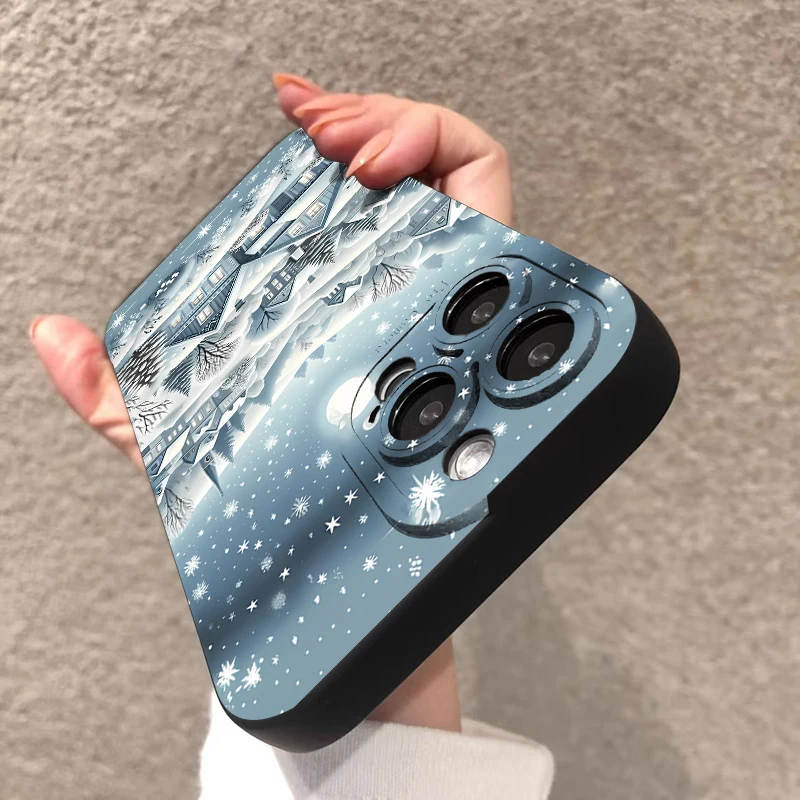 Winter Snow Moon Night Snowy Mountain Case For Samsung Galaxy S25 FE S24 S23 S22 Ultra Plus 5G A16 A26 A36 A56 A55 A54 A53 Cover