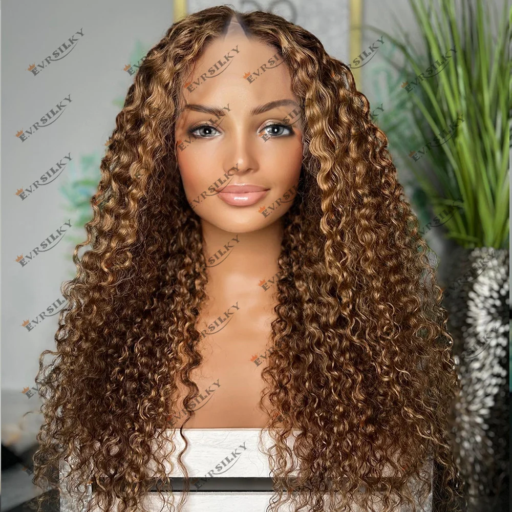 perruque-afro-bouclee-et-crepue-a-reflets-blond-miel-cheveux-100-naturels-brun-dore-vague-d'eau-ombre-en-forme-de-v-densite-250