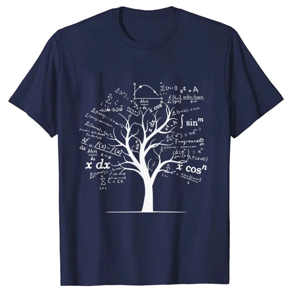 Calculus Algebra Tree Math Teacher Geek T Shirts Graphic Tops Streetwear Men\'s Clothing Short Sleeve Tees Summer T-shirt Men