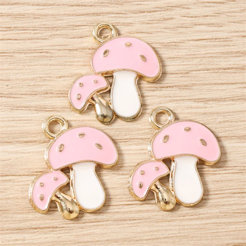 Tusember 20 Stück 18 x 20 mm niedliche Kawaii-Pilz-Anhänger für handgefertigte Ohrringe, Armbänder, Halsketten, DIY-Schmuckherstellungszubehör – Detail 7